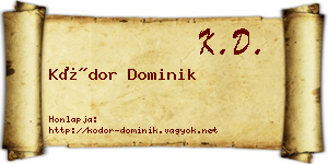 Kódor Dominik névjegykártya